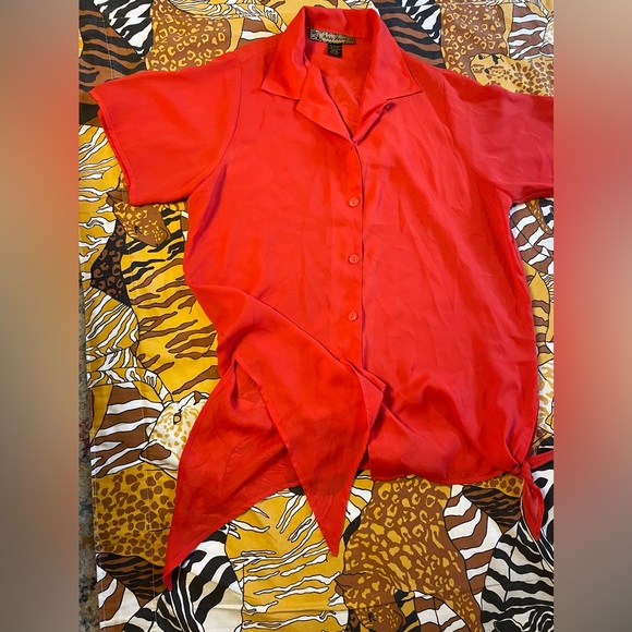 Vintage sheet red Ashley Stewart button-up - Picture 5 of 7